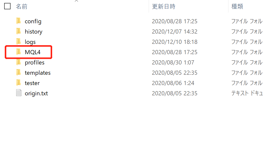 MT4文件夾