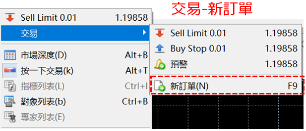 MT5顯示訂單介面的方法