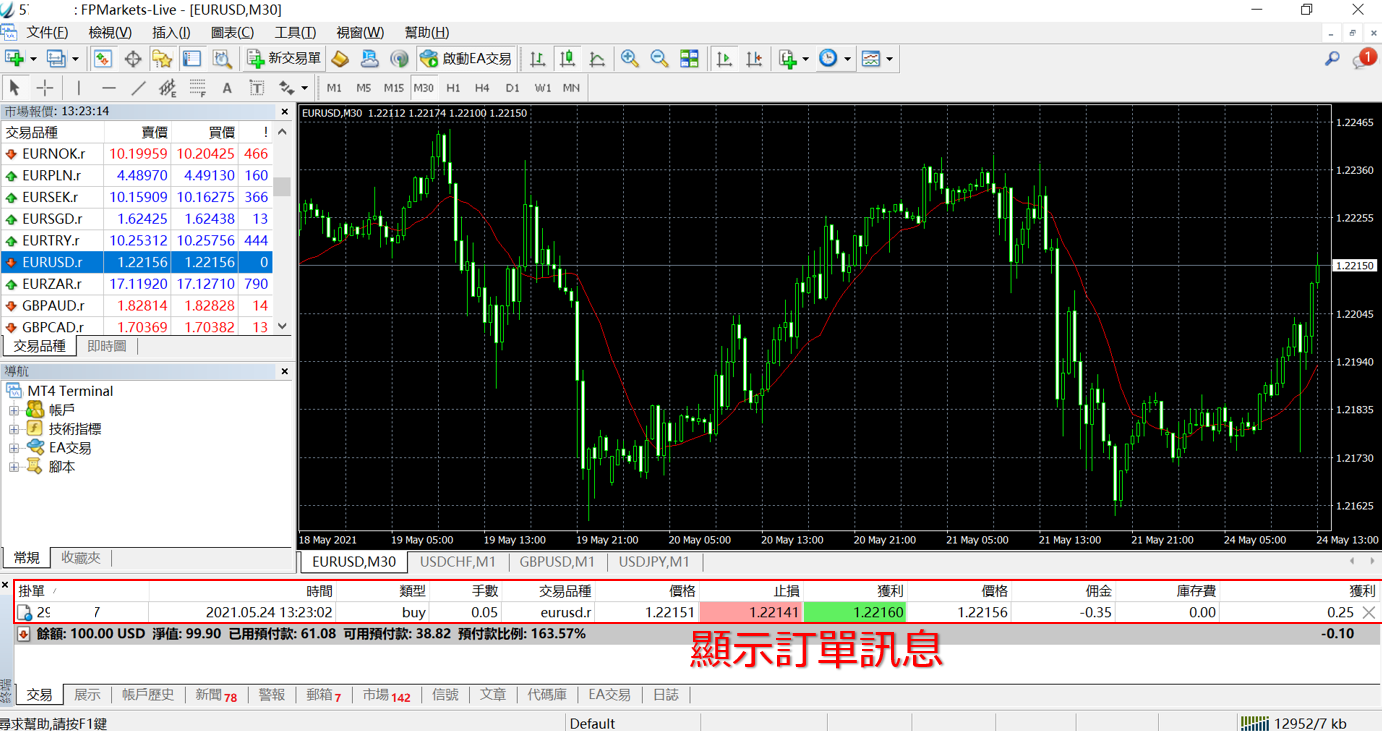 MT4下單訊息