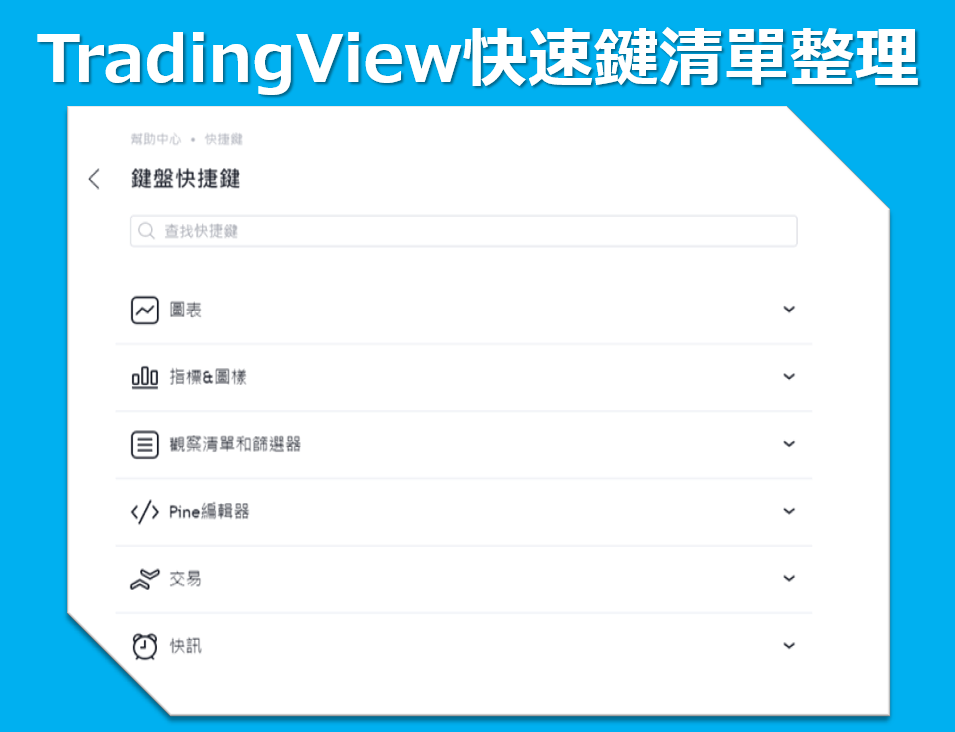 TradingView快速鍵清單整理