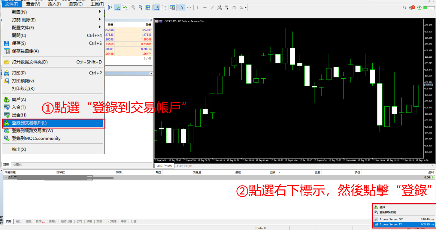 登入OANDA MT5