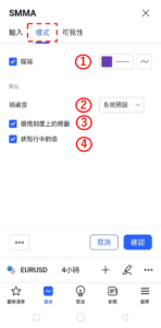 設定SMMA-樣式