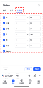 設置SMMA指標-可見性