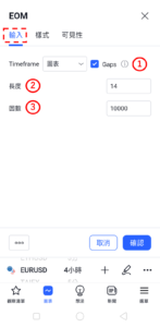 簡易波動指標設置介面的使用方法-2 簡易波動指標