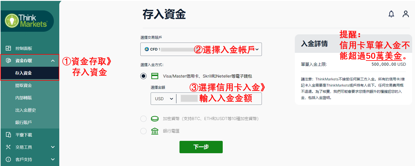 ThinkMarkets(智匯)入金步驟-02