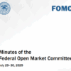 美國聯準會（Fed）周三（20 日）公布 7 月 29-30 日貨幣政策會議紀要。